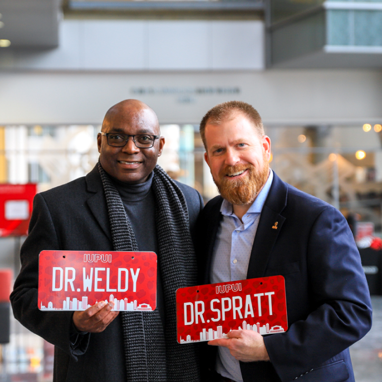 Division of Student Affairs Vice Chancellor and Assistant Vice Chancellor pose for a photo.
