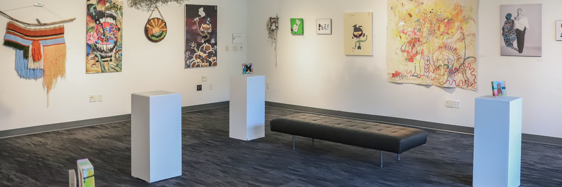 A recent exhibit in the cultural arts gallery in the campus center.