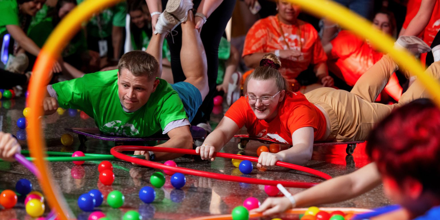 students playing games