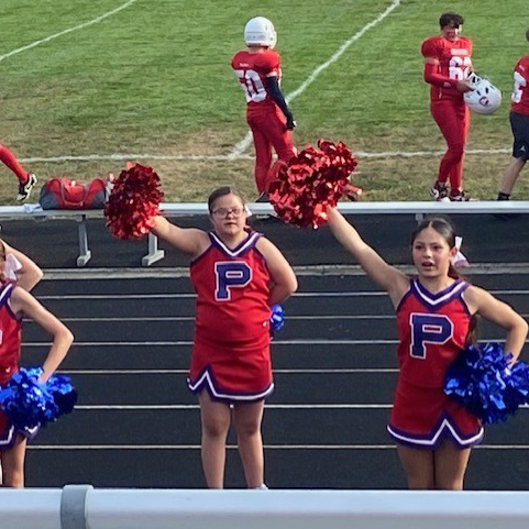 Lily Garner as a cheerleader.