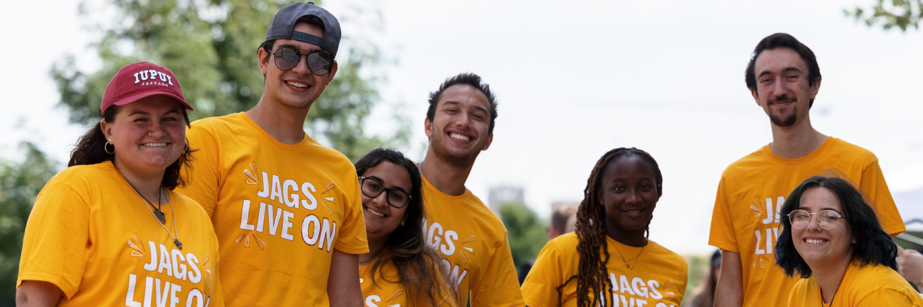 Resident assistants pose for a photo together.